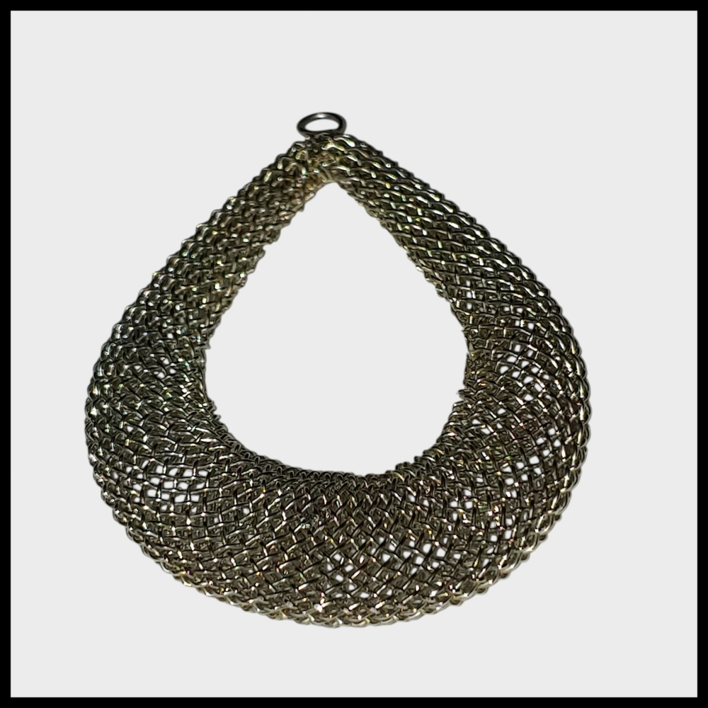 Vintage Guatemalan Sterling Wedding Necklace Teardrop Pendant Multi-Link Chain - Picture 11 of 12